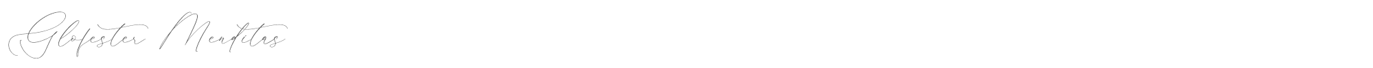 Sample characters Glofester Menditas Font